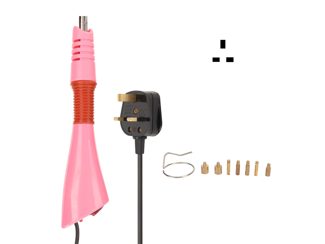 Aplicador De Adhesivo Termofusible Rosa Con Termostato, Portátil, Compacto, 7 Puntas, Para Bricolaje, 110-220 V