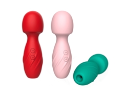 Palillo De Masaje Micrófono Cute 10 Frecuencias Vibración/sugción Placer Doble Impermeable Bajo Ruido