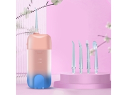 Irrigador Bucal Inalámbrico Recargable Agua Flosser Retráctil Rosa SIURN