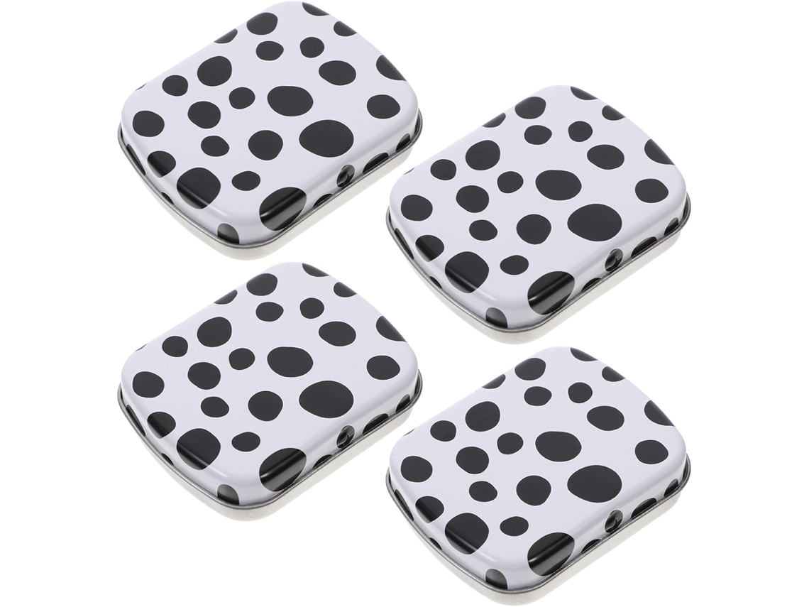 Cajas Almacenamiento Multifuncionales Blancas Juego 4 Estampado Tapas Dulces Objetos Pequeños Ideales
