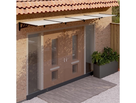 MAISON EXCLUSIVE Marquesina puerta policarbonato negro y transparente 396x90 cm