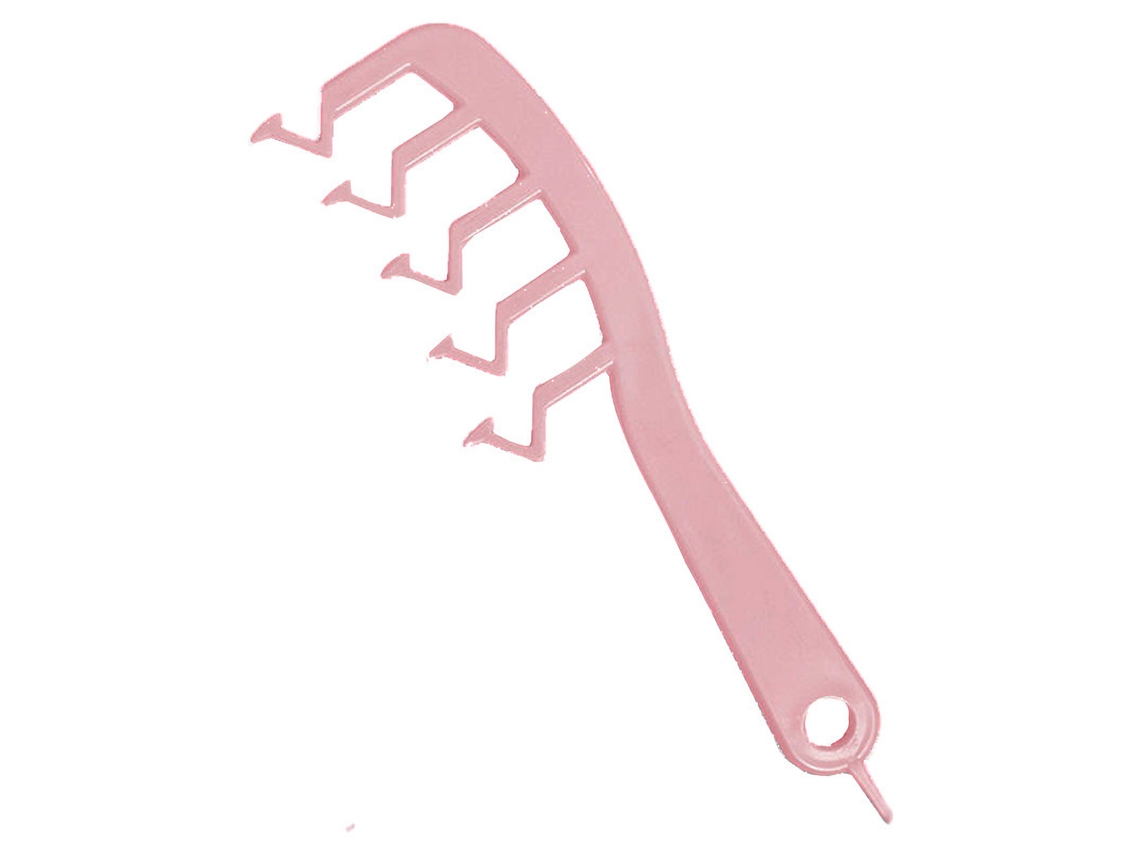 Pente profissional portátil em formato de Z com dentes largos para desembaraçar e estilizar o cabelo, rosa, modelo 2026.