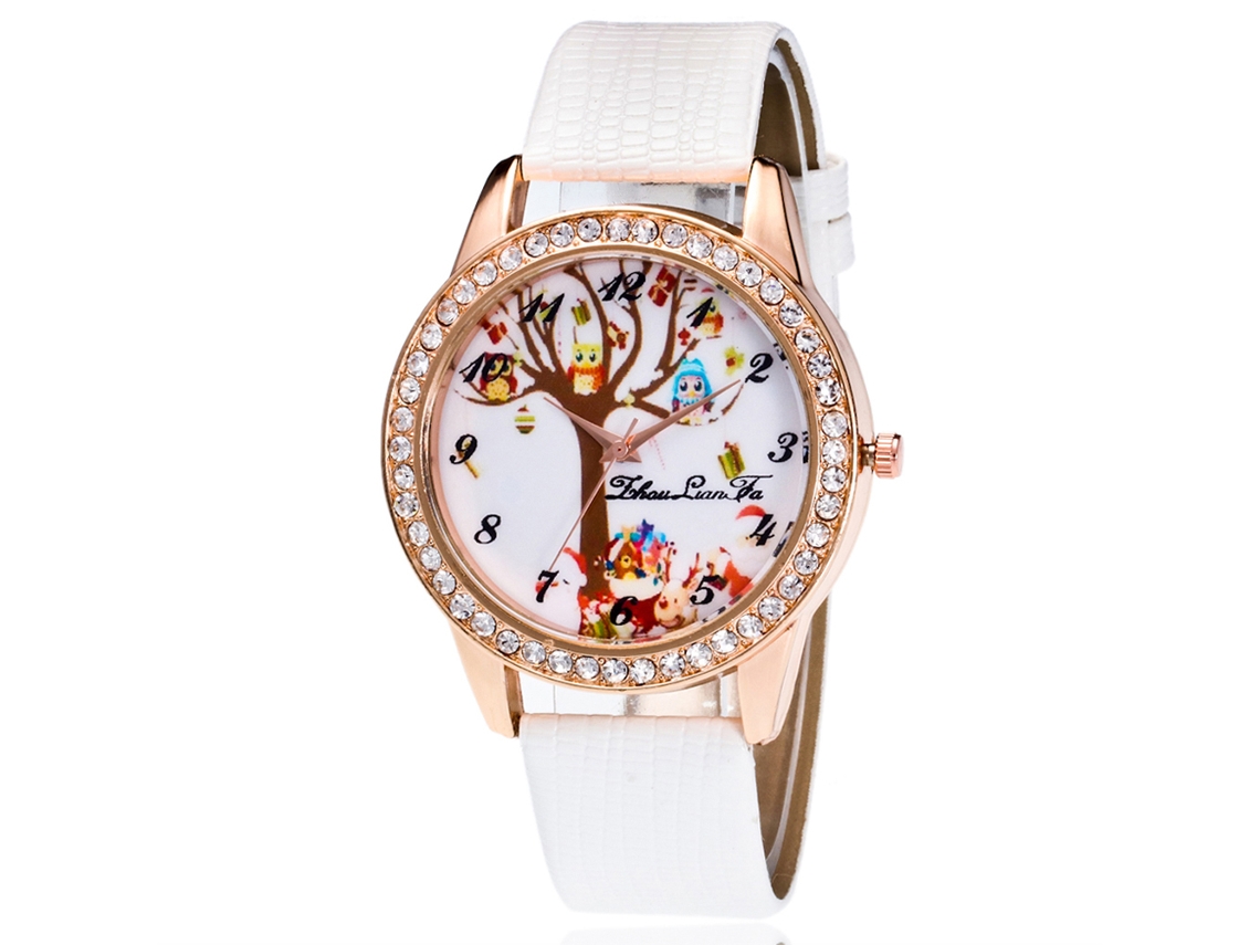 Reloj De Pulsera Moderno De Cuarzo Para Mujer Con Diamantes De Imitación, Esfera Redonda, Aleación (oro Rosa Y Negro).