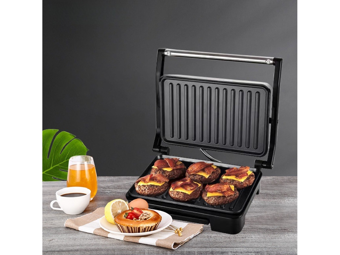 Máquina para hacer paninis y carnes SFUSHOS Desayuno Barbacoa Salchicha Hamburguesa Pan Sándwich Outlet Europeo
