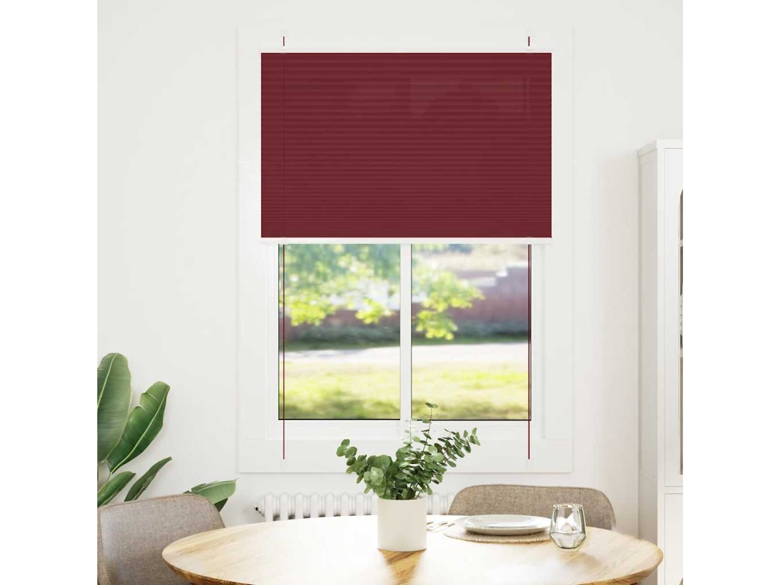 Maison Exclusive - Estor Plisado Rojo Burdeos 100x150 Cm Tela Ancho 99,4 Cm
