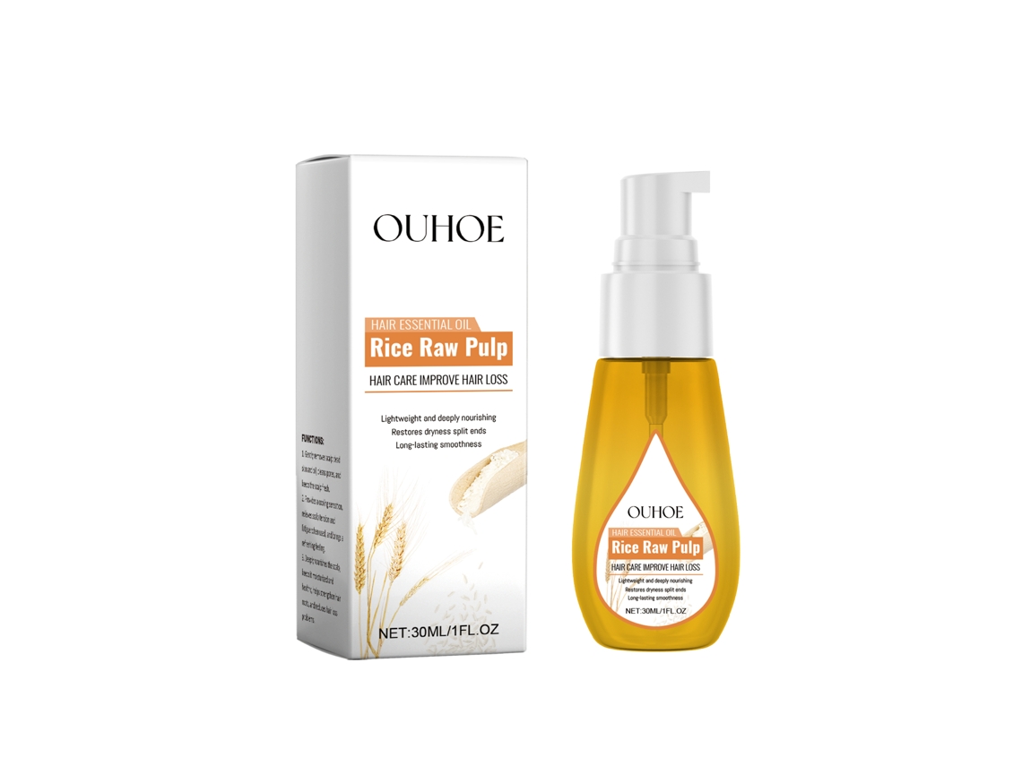 Aceite de arroz para el cabello: hidratación y brillo
