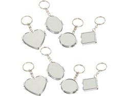 Lot De 8 Mini Miroirs Porte, Clés Pliables En Métal Miroir Double Face Compacto Assortiment Rond C...