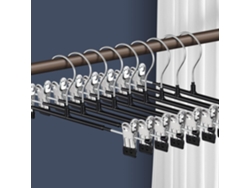 Rack Ajustável Para Calças 20 Peças Cabides De Aço Inoxidável Antiderrapantes Para Secar E Armazenar Roupas Preto 