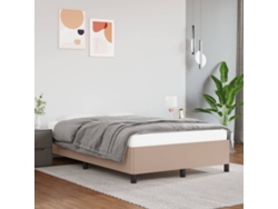 Estructura Cama Sin Colchón Cuero Sintético Capuchino 120x200cm