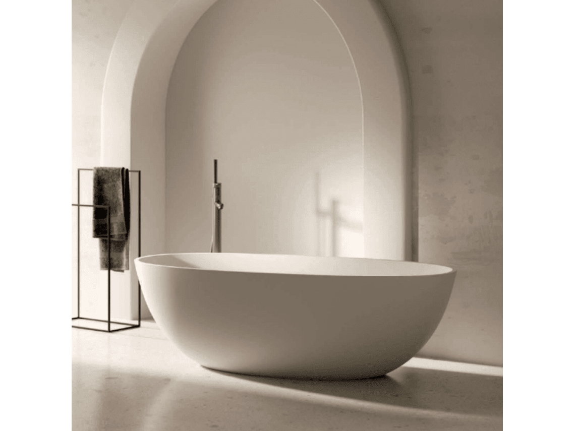 Bañera moderna de superficie sólida Veloura de 160 cm STANO