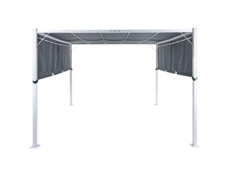 Cenador con Iluminación Led BELIANI Parga Acero Poliester Gris 310X310X215