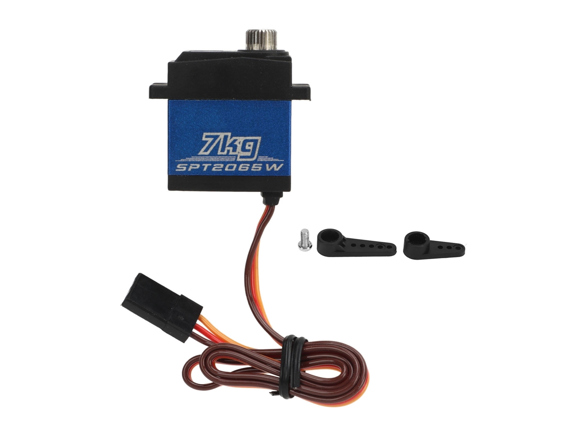 Servo digital de 7 kg SPT2065 para coche RC 1/10 SCX10 III, servo de dirección ligero con engranaje impermeable.