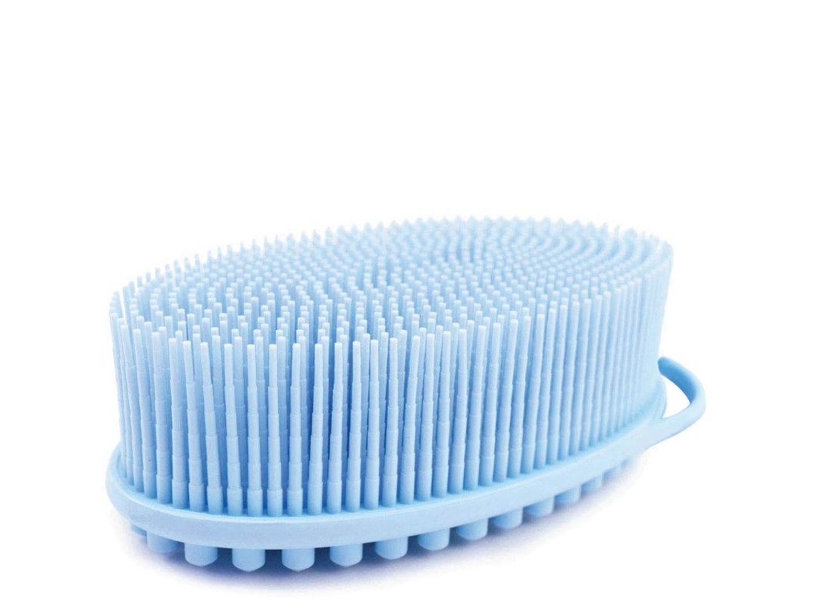 Esponja Exfoliante Corporal De Silicona, Fácil De Limpiar, Con Almohadilla Higiénica (azul)