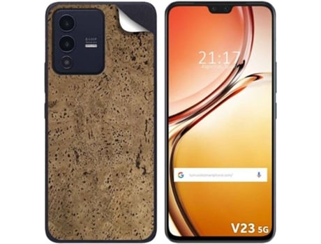 Carcasa para Vivo V23 5G TUMUNDOSMARTPHONE Vinilo Textura Corcho Multicolor