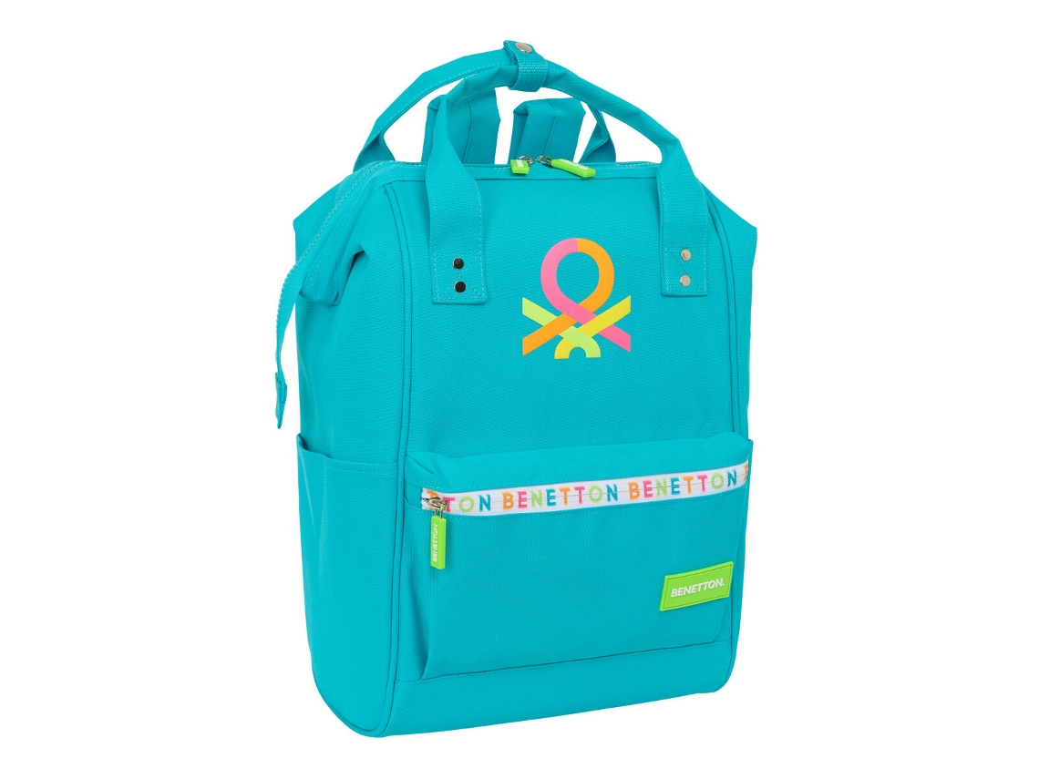 Mochila informal Benetton Benetton (ergonómica de poliéster azul)