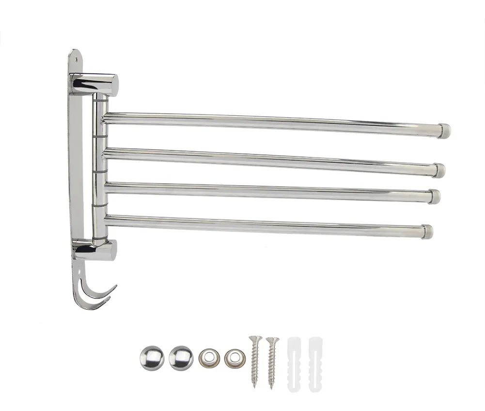 Toallero giratorio con 4 barras para baño y cocina Vayotoy