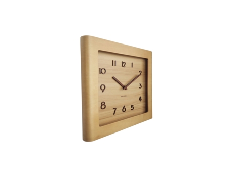 Reloj de pared con marco cuadrado de madera de tilo KARLSSON Sole