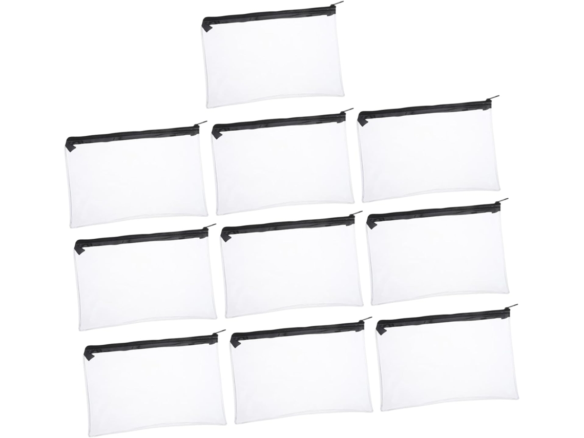 Juego de 10 estuches transparentes de PVC para lápices, ideales para estudiantes, para exámenes, para organizar lápices y juguetes.