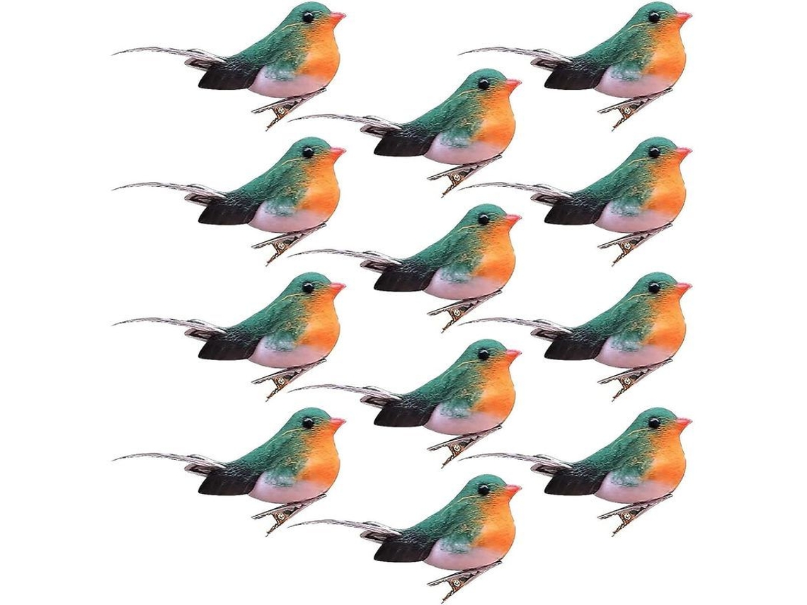 2026-adorno De Ave Robin Para Árbol De Navidad, Decoración Para Fiesta En Casa (12 Piezas)