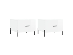 Mesas de Centro 2 Piezas 50x50x40 Cm Blanco Brillo MAISON EXCLUSIVE