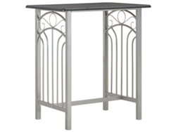 Maison Exclusive - Set Mesa Y Sillas Altas De Cocina 3 Piezas Madera Y Acero Negro