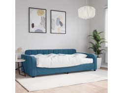 Sofá Cama Con Colchón Terciopelo Azul 100x200 Cm