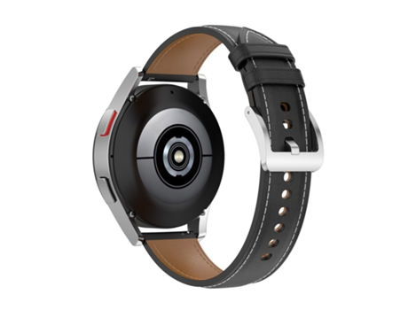 Correa de reloj de cuero genuino de 20 mm para Samsung Galaxy Watch4/Watch3 41 mm/Active2/Huawei/Garmin Watch, etc. (negro)