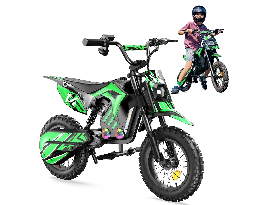 Motocicleta Eléctrica Infantil Iscooter A14 14", 500W, Autonomía 22km, Doble Freno y Suspensión