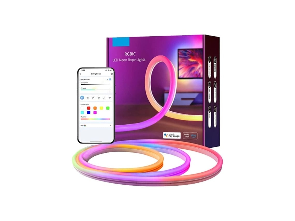 Tira De Luces Led De 5 Metros De Longitud, Sincronizable Con La Música, Ideal Para Decoración Y Juegos.