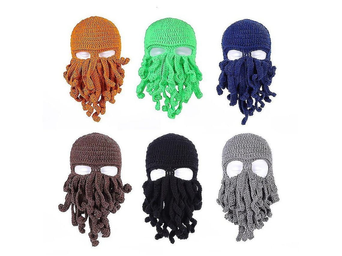 2026-gorro De Pulpo Hecho A Mano De Lana Para Invierno Con Máscara Cómodo Y Caliente Para Deportes Al Aire Libre Unisex