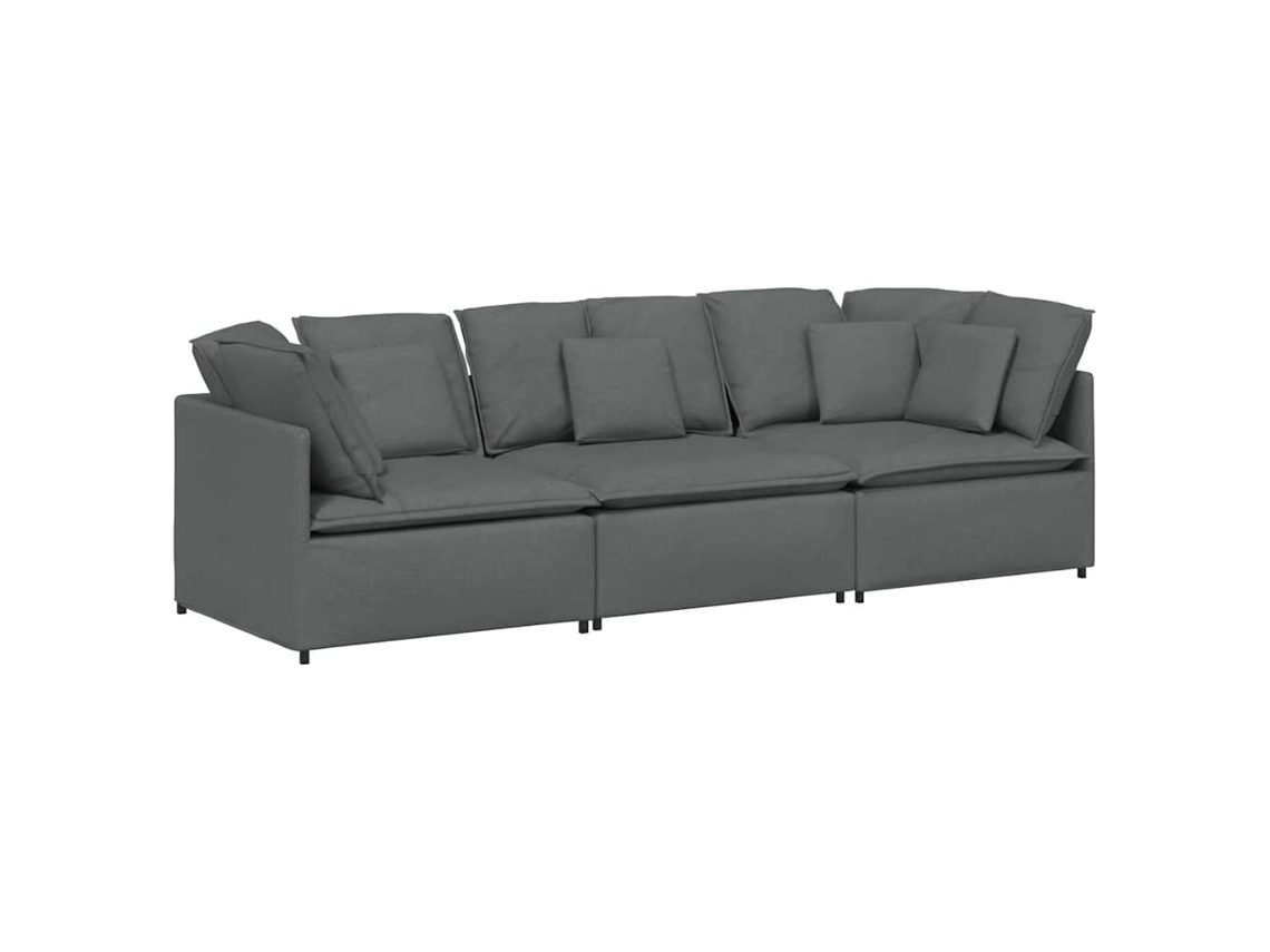 Maison Exclusive - Sofá Modular Con Cojines De Tela Gris Oscuro