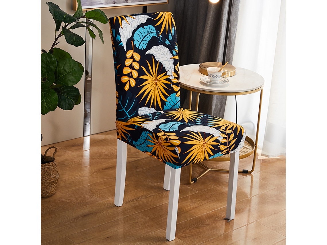 1 paquete de funda protectora extraíble para silla de comedor para el hogar, patrón de restaurante 13-Tamanho universal LUUCOZK