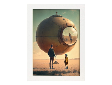 NACNIC Poster Cámara En Estilo Surrealismo Cinematográfico Ilustraciones Y Grabados De Historieta Abstracta Y Artística A4 Marcos Blancos