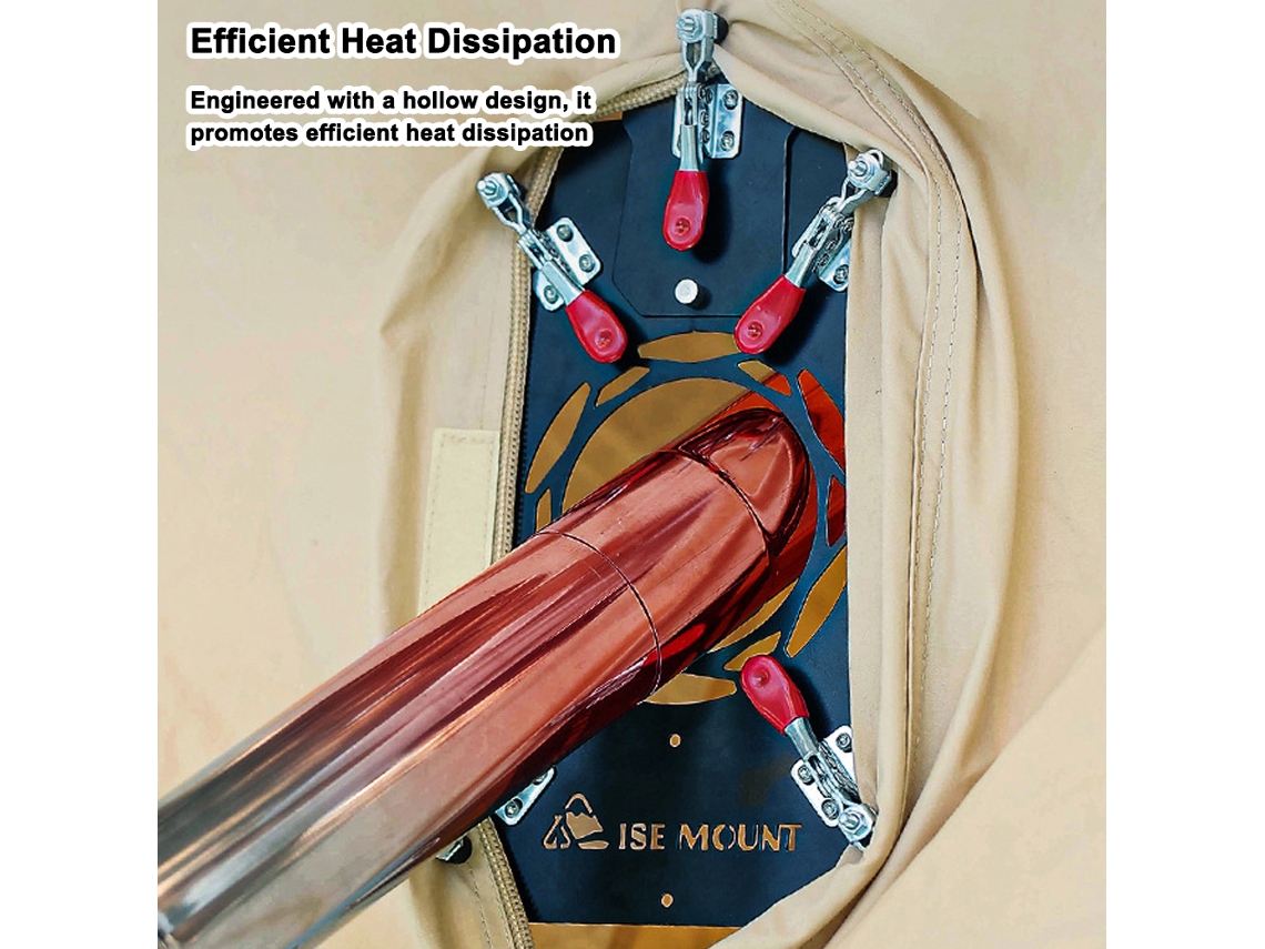 Placa Resistente Al Calor Para Chimenea De Tienda De Campaña, Clip De Acero Y Aluminio, Para Chimeneas De Hasta 90 Mm De Diámetro.