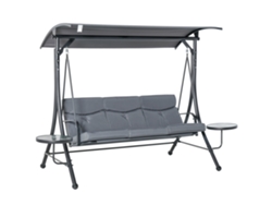 Mesa Auxiliar Colgante Estilo Hollywood Con Funda Para 3 Personas, Color Gris Y Negro.