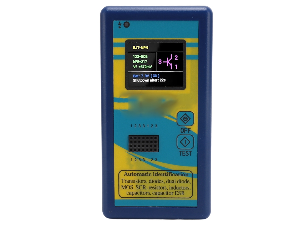 Tester De Transistores Com Tela Tft Colorida 1.8 Polegadas Identificação Automática Npn Pnp Mosfet