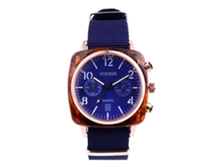 Reloj De Pulsera De Nailon Para Hombre Con Esfera Cuadrada Y Movimiento De Cuarzo (azul Real)