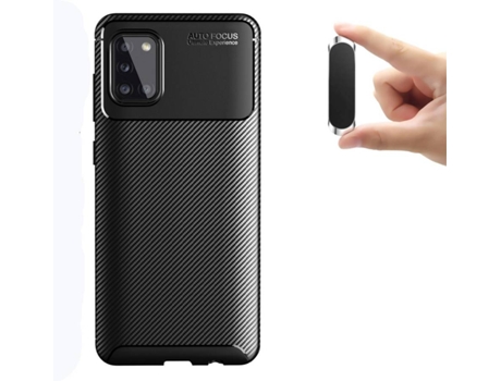 Carcasa y Soporte Samsung A31 Rugged Carbon Negro