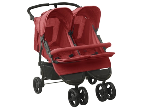 vidaXL Carrito para gemelos de acero rojo