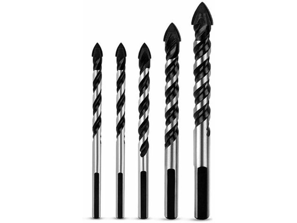 Set De 5 Brocas De Carburo De Tungsteno Para Cerámica, Baldosas, Concreto, Vidrio, Plástico Y Madera, 6mm, 8mm, 10mm, 12mm