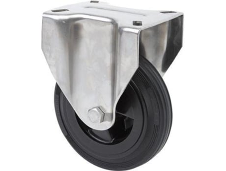 Rueda fija inox.17zvli100-psn poliamix-goma negra eje liso ALEX