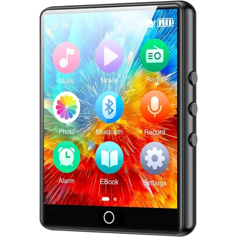 Leitor De Mp3 De 32 Gb E 2,8 Polegadas Com Bluetooth 5.0 E Gravador De Fm, Preto.