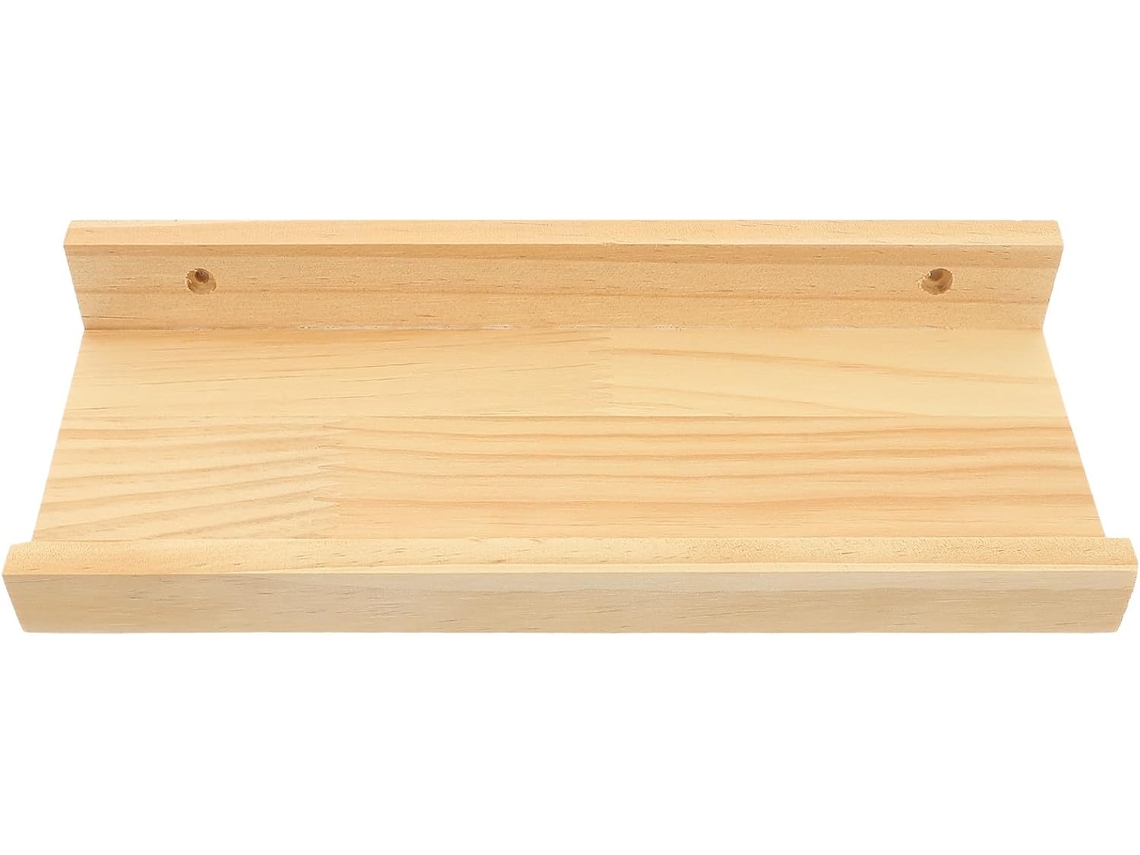 Estantería Flotante Pequeña Pared Moderna Madera Color Caqui Organizar Diversos Objetos Pino