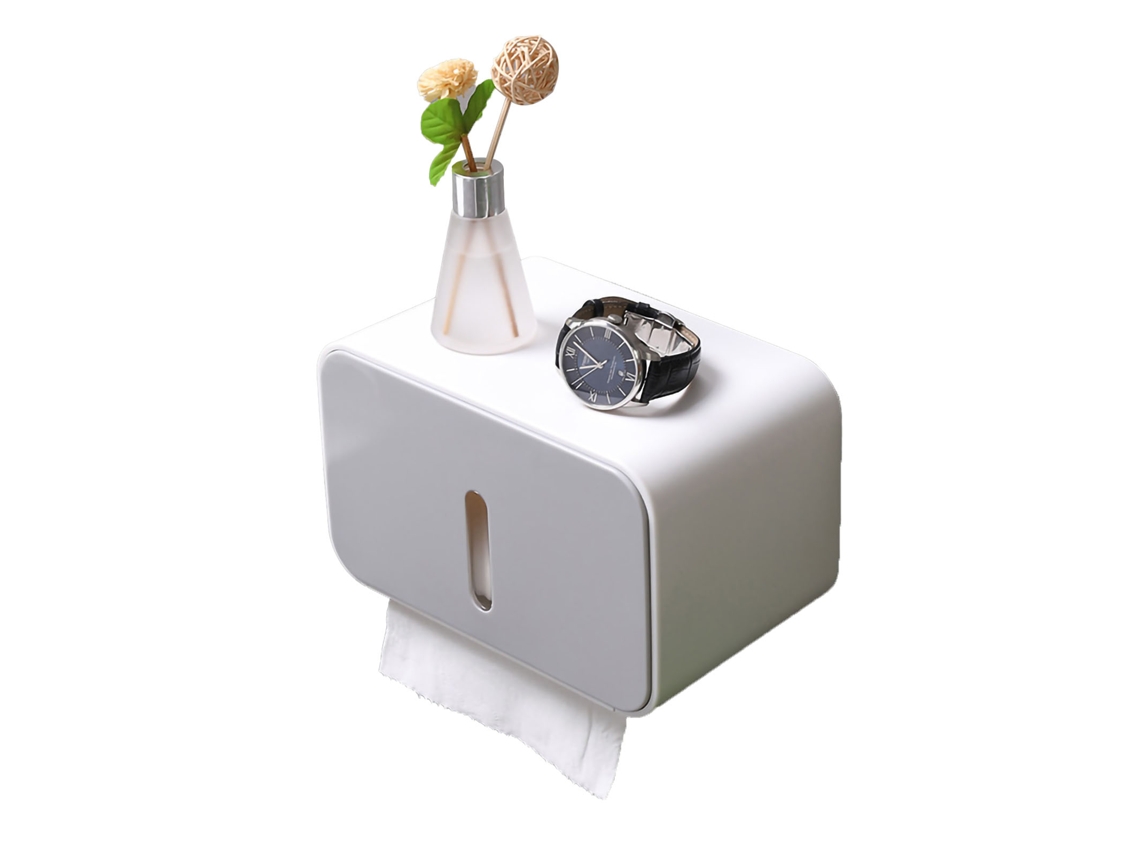 Portarrollos de papel higiénico de pared con dos salidas, impermeable, gris