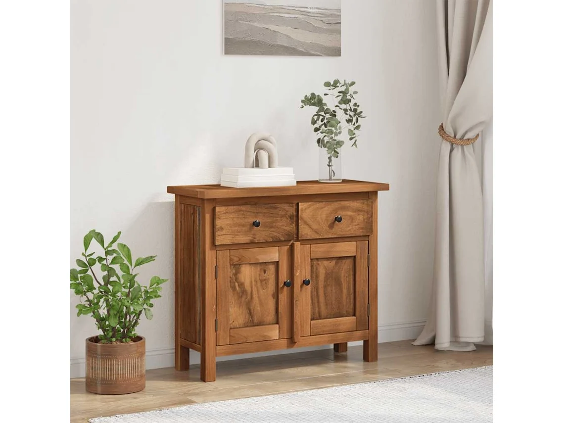 Aparador De Madera Maciza De Caoba 75x30x65 Cm