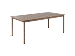 Mesa De Refeição De Jardim Flavia 185 Cm 96 Cm Metal Castanho