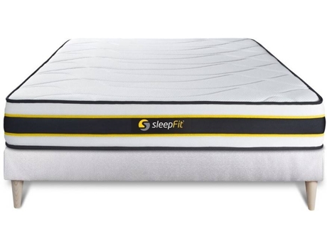 Conjunto de Somier Blanco + Colchón SLEEPFIT Flexy (135x200 cm - Muelles Ensacados)