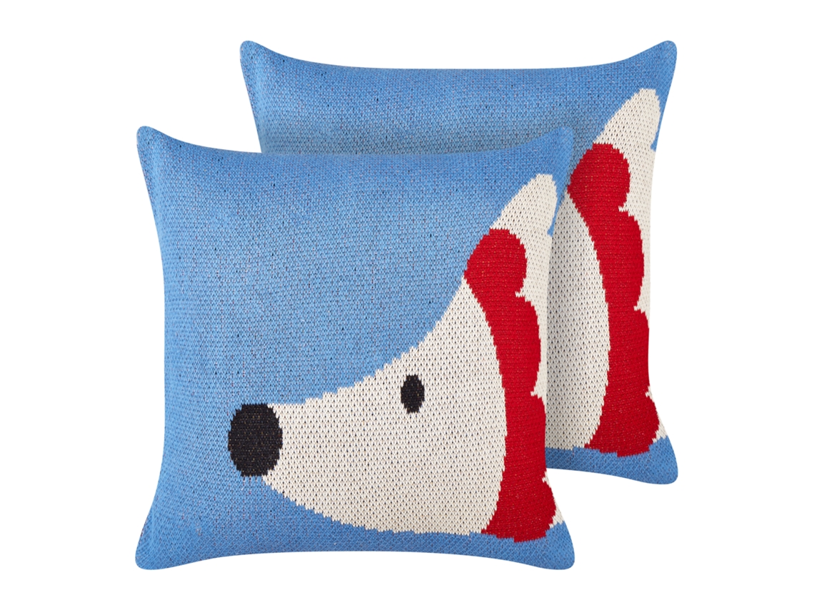 Cojines infantiles decorativos BELIANI Pashot de Algodón Azul 45x45x10