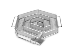 Generador de humo frío de acero inoxidable de 21 x 18 x 5 cm en forma de espiral para hornos de ahumado. Generador de humo frío para ahumaderos.