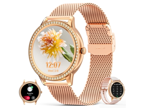 Smartwatch CHRONUS con Función del teléfono 1 32 con 20 Modos deportivos Monitor de Sueño Spo2 Oro Rosa